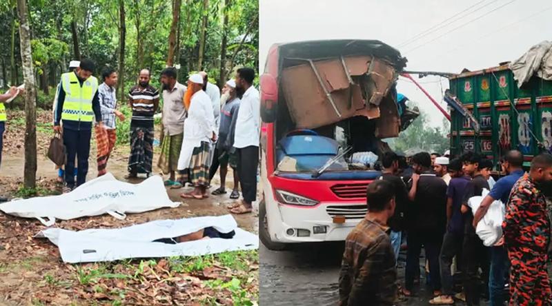 দিনাজপুরের বিরামপুরে বাস-ট্রাক সংঘর্ষে নিহত ২