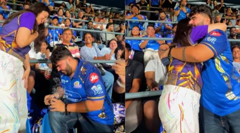 আইপিএল ম্যাচ দেখতে এসে বান্ধবীকে বিয়ের প্রস্তাব, গ্যালারিতে হারাল আংটি