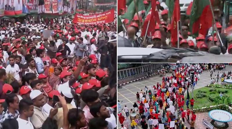 কানায় কানায় পূর্ণ বিএনপির শ্রমিক সমাবেশ, নিরাপত্তায় বিজিবি মোতায়েন