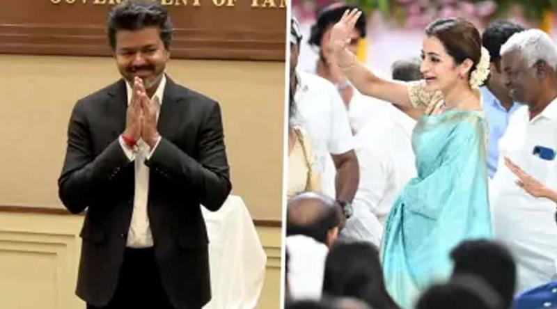 বিজয়ের শপথ অনুষ্ঠানে কাঞ্জিভরম শাড়িতে নজর কাড়লেন তৃষা, সাজালেন কে?