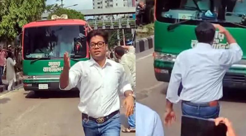 প্রধানমন্ত্রীর গাড়ির সামনে দৌড়ে গিয়ে স্যালুট দিলেন যুবদলের নয়ন
