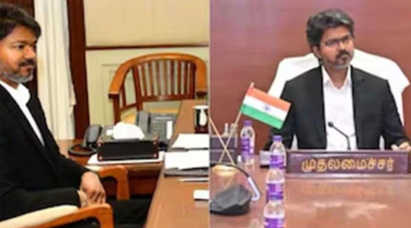 চেয়ার থেকে ব্রিটিশ আমলের সাদা তোয়ালে সরিয়ে দিলেন থালাপতি বিজয়