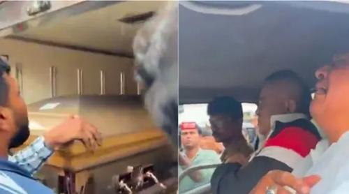 কারিনার কফিন দেখেই কান্নায় ভেঙে পড়লেন বাবা কায়সার হামিদ