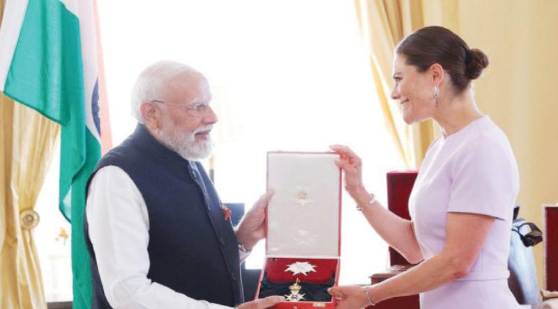 সুইডেনের সর্বোচ্চ সম্মান পেলেন নরেন্দ্র মোদী