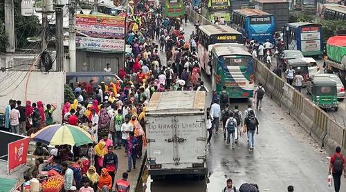 গাজীপুরের সব শিল্প কারখানা ছুটি ঘোষণা, দুপুর থেকে তীব্র যানজটের শঙ্কা