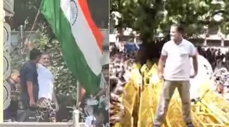 সিইসির পদত্যাগের দাবিতে দিল্লিতে বিক্ষোভ, ব্যারিকেডে উঠলেন রাহুল গান্ধী