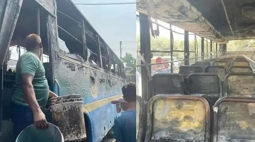 ডেমরায় জগন্নাথ বিশ্ববিদ্যালয়ের বাসে আগুন