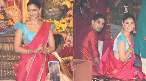 রণবীরের অনুপস্থিতিতে কার সঙ্গে পূজা দেখতে গেলেন আলিয়া?