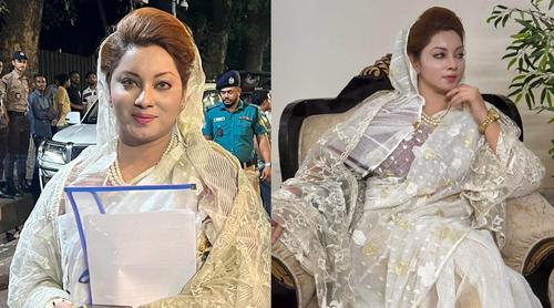খালেদা জিয়ার সাজে প্রধানমন্ত্রীর কাছে মেঘনা আলম