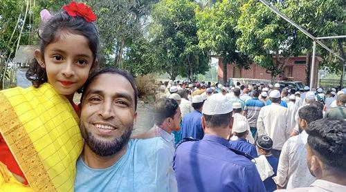 বাড়ির আঙিনায় শায়িত বাবা-মেয়ে, মৃত্যুর খবর জানেন না হাসপাতালে ভর্তি মা-ছেলে