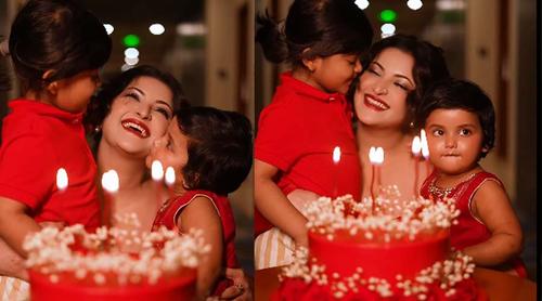 দুই ছেলেমেয়েকে নিয়ে পরীমনির জন্মদিন উদযাপন