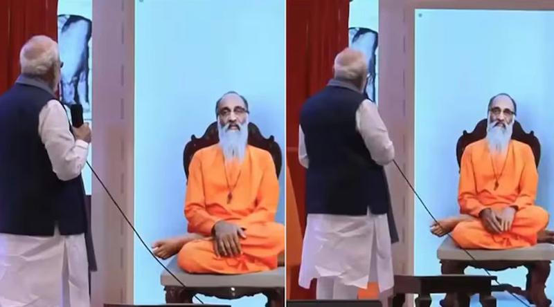 চিন্ময়ানন্দের এআই প্রতিকৃতির কাছে আশীর্বাদ চাইলেন মোদি