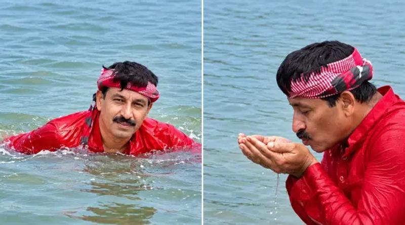 দিল্লিতে যমুনায় ডুব দিলেন বিজেপি নেতা, বললেন দূষণ অর্ধেক কমে গেছে