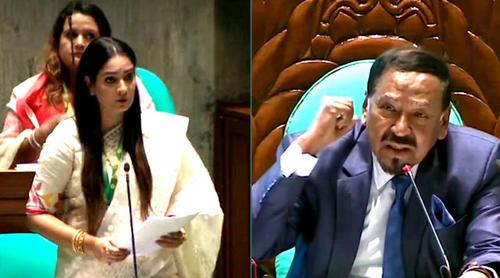 ফোনে নিপুণ রায়কে ব্যস্ত দেখে স্পিকার বললেন-কাছেই লবি আছে, শেষ করে আসুন