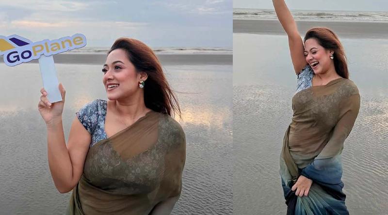 সমুদ্রসৈকতে দীঘির নতুন সাজে মুগ্ধ নেটিজেনরা