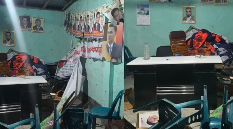কুষ্টিয়ায় ‘জয় বাংলা’ স্লোগান দিয়ে বিএনপি অফিসে হামলা-ভাঙচুর, আহত ৬